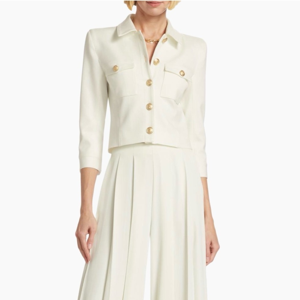 L'Agence Kumi White Twill Jacket NWT - Picture 4 of 10